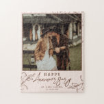 Puzzle Terre cuite | M. & Mme Happy Mariage Anniversaire<br><div class="desc">Avec une ligne florale minimaliste encadrant votre photo préférée. Customisé avec la date et le nom du mariage pour un cadeau d'anniversaire mariage vraiment amusant et unique. Célébrez votre anniversaire de mariage et avec notre joyeux anniversaire personnalisé puzzle photo. Ajoutez vos propres photos et texte pour un cadeau magnifique et...</div>