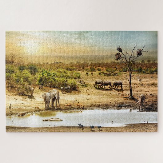 Puzzle Terre sud-africaine d'imaginaire de safari (Horizontal)