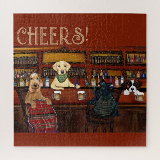 PUZZLE TERRIER AIREDALE & AMIS       (Vertical)