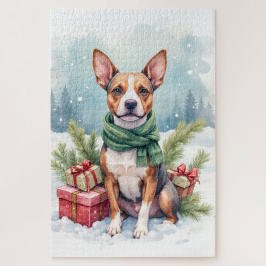 Puzzle Terrier Amstaff Aquarelle Rustique (Vertical)