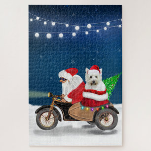 Puzzle Terrier blanc de West Highland Noël Père Noël