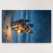 Puzzle Térrier Cairn Lanterne Plage Nuit (Horizontal)