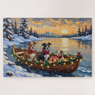 Puzzle Terrier de Staffordshire américain bateau de Noël