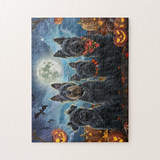 Puzzle Térrier Écossais Halloween Fantomatique (Vertical)