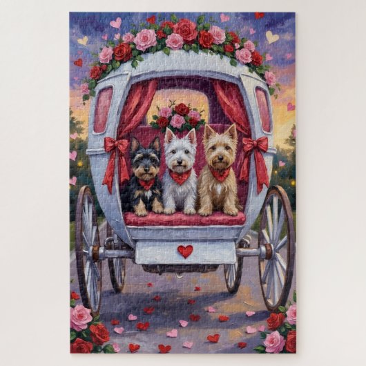 Puzzle Terrier Écossais Saint-Valentin (Vertical)
