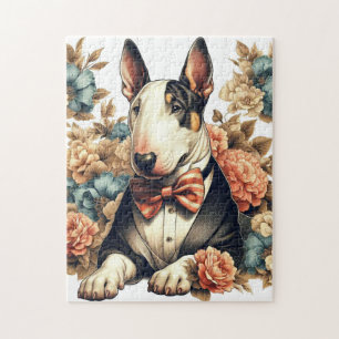 Puzzle Terrier Floral Cute Retro