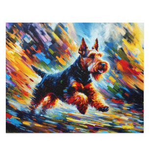 Puzzle Terrier Gallois : Welshie noir et feu