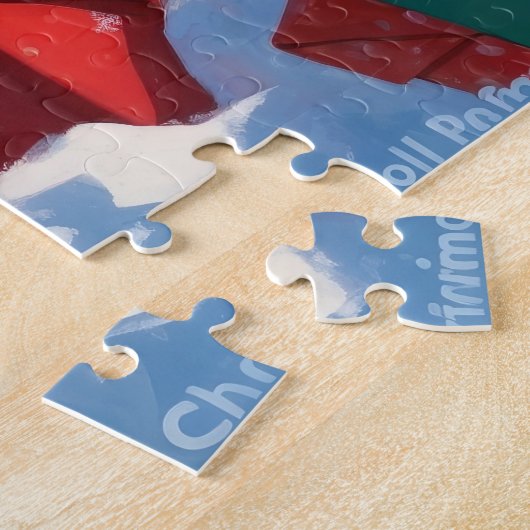 Puzzle Terrier rouillé en neige avec Casquette de Noël (Côté)