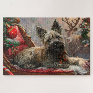 Puzzle Térrier Skye de Noël Fêtard