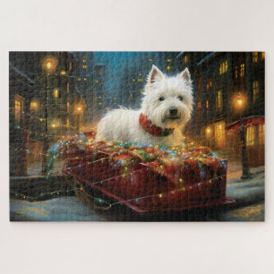 Puzzle Terrier West Highland White Noël Festif