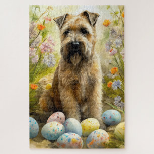 Puzzle Térrier Wheaten avec œufs de Pâques Vacances