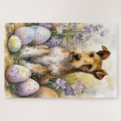 Puzzle Térrier Wirefox avec œufs de Pâques Vacances (Horizontal)