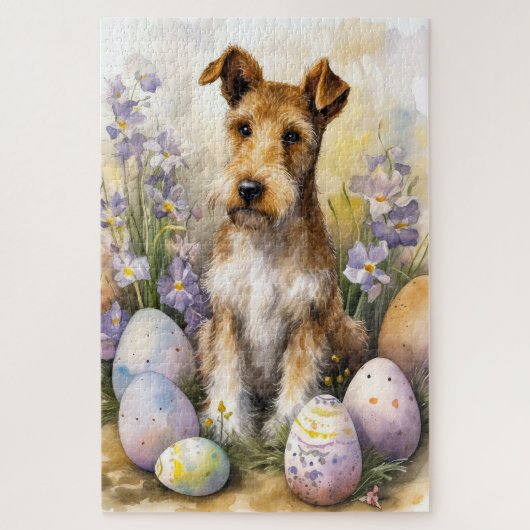 Puzzle Térrier Wirefox avec œufs de Pâques Vacances (Vertical)