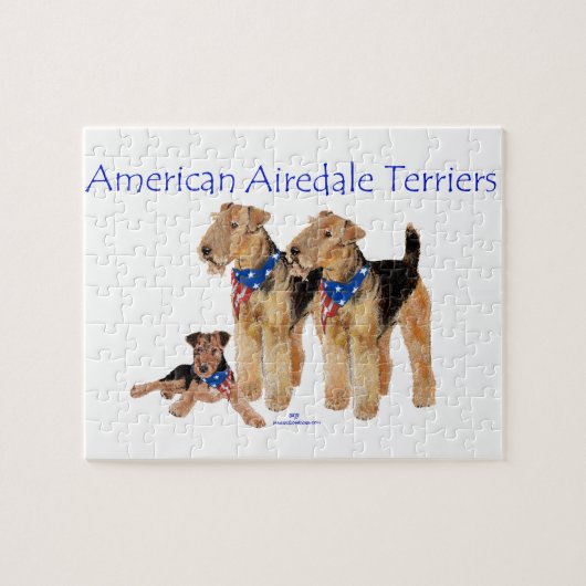 Puzzle Tervueren Airedale Drapeau Américain (Horizontal)