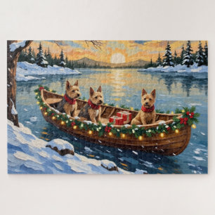 Puzzle Tervueren Fox Terrier Noël Bateau Fêtes