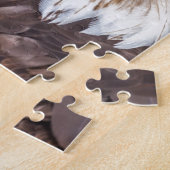 Puzzle Tête d'aigle chauve sur le noir (Côté)