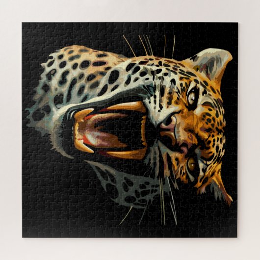 Puzzle Tête d'attaque du léopard (Horizontal)