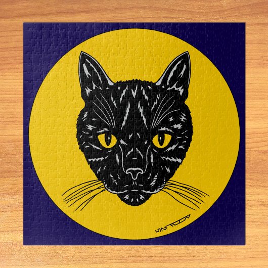 Puzzle Tête de chat noir