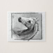 Puzzle Tête de cheval Dessin de Charbon de l'équine (Horizontal)