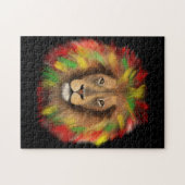 Puzzle Tête de lion Rasta rouge jaune vert dessin Jamaïqu (Horizontal)