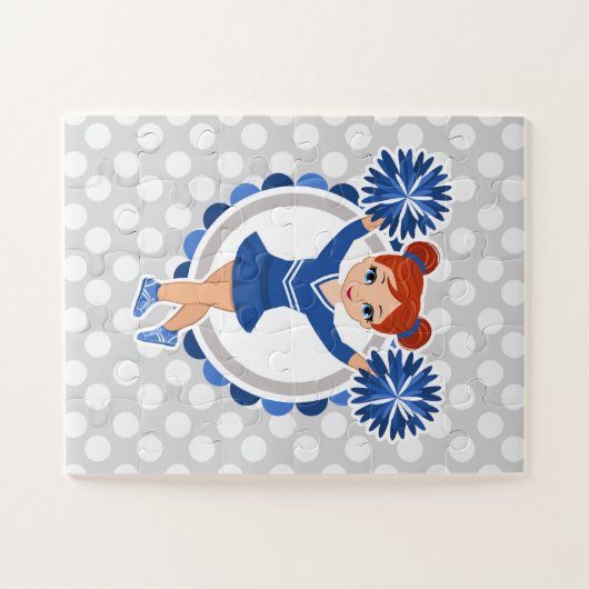 Puzzle Tête rouge Pom-pom girl bleue - Cute Cheer (Horizontal)