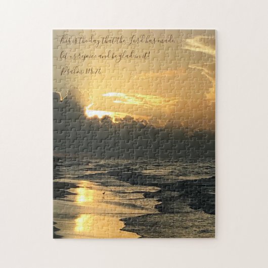 Puzzle Texas Beach Sunrise, Verse de Psalm 118:24 (Vertical)