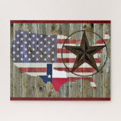 Puzzle Texas Lone Star State Flag Map (Horizontal)