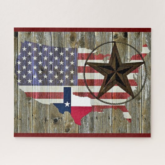 Puzzle Texas Lone Star State Flag Map (Horizontal)