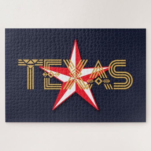 Puzzle Texas Star sur Black (Horizontal)
