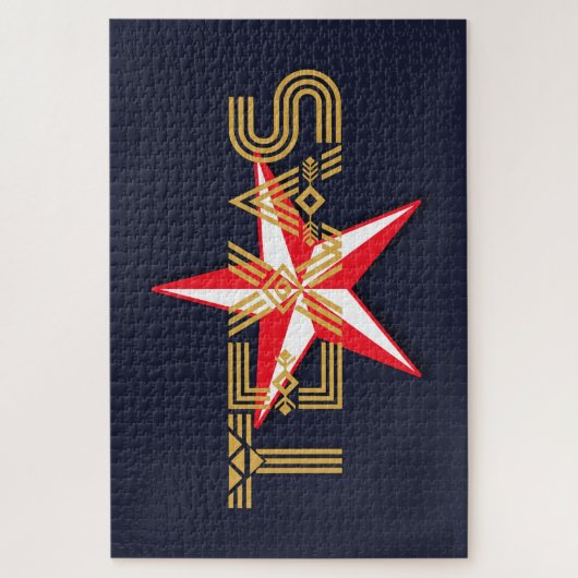 Puzzle Texas Star sur Black (Vertical)