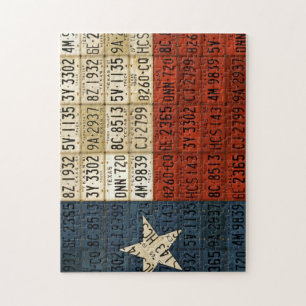 Puzzle Texas The Lone Star State Flag License Plate Art