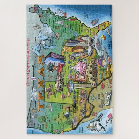 Puzzle Texas USA Fun Map (Vertical)