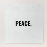 Puzzle Texte blanc et noir minimaliste anti-guerre<br><div class="desc">Paix texte noir et blanc minimaliste anti-guerre simple moderne élégant puzzle. Texte noir personnalisé sur l'arrière - plan blanc couleur solide. Toutes les couleurs sont modifiables.</div>