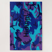 Puzzle Texte Caché Camouflage Bleu Foncé Violet (Vertical)