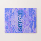 Puzzle Texte Caché Drôle Camouflage Bleu Pastel (Horizontal)