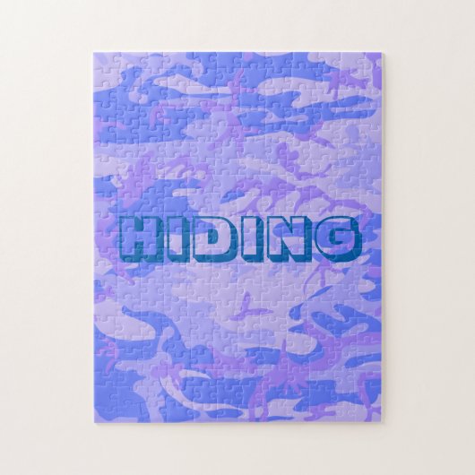 Puzzle Texte Caché Drôle Camouflage Bleu Pastel (Vertical)