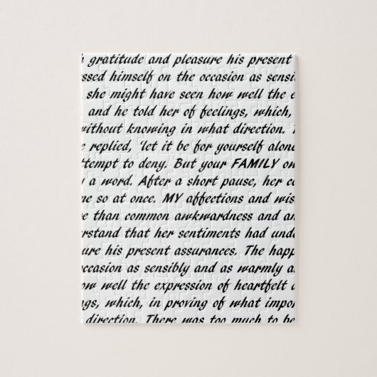 Puzzle Texte de fierté et de préjudice (Vertical)