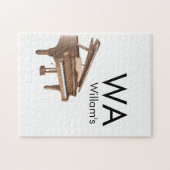 Puzzle Texte de nom de lettre initiale de monogramme musi (Horizontal)