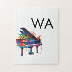 Puzzle Texte de nom de lettre initiale de monogramme musi