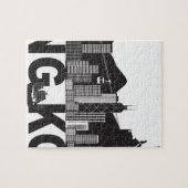 Puzzle Texte de statue de Bouddha d'horizon de Hong Kong (Horizontal)