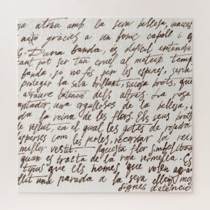 Puzzle Texte du manuscrit d'encre Brown rétro