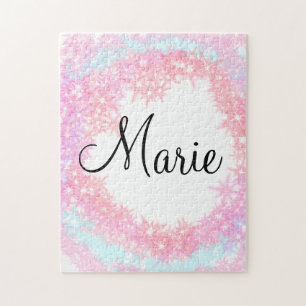 Puzzle texte féminin rose clair minimal simple ajoutez vo