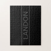 Puzzle Texte personnalisable | Gras moderne noir et gris  (Vertical)