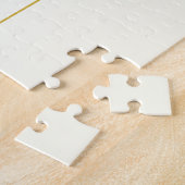 Puzzle Texte personnalisable simple et élégant | Or blanc (Côté)