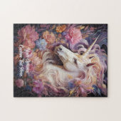 Puzzle Texte personnalisé belle licorne (Horizontal)