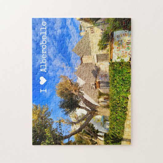 Puzzle Texte personnalisé, belle vue Alberobello, Pouille (Vertical)