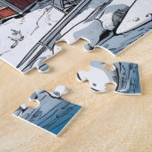 Puzzle Texte personnalisé Finlande - Illustration hiverna (Côté)