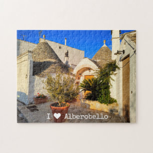 Puzzle Texte personnalisé, jolie ville d'Alberobello, Pou