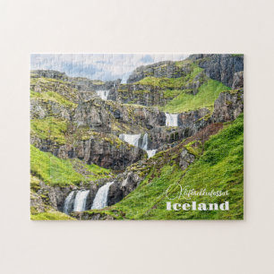 Puzzle Texte personnalisé Klifbrekkufossar, Islande