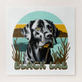 Puzzle Texte Vintage Black Labrador Retriever (Vertical)